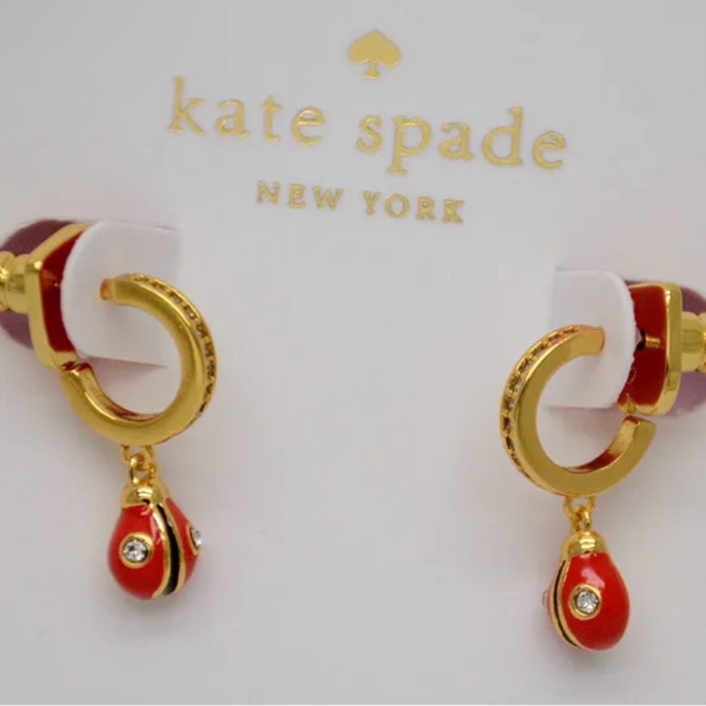 KATE SPADE Nature Walk Ladybug Huggie Earrings - Picture 4 of 5